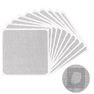 Window Screen Repair Patch, 10 Patches, 4"x 4"(10cm x 10cm), Gray, Gray-4"*4" - Picture 1 of 5
