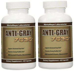 Anti Gray Hair 7050 Catalase Maximum Strength Restore Natural Hair Color 2 Pack - Picture 1 of 4