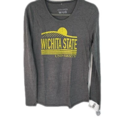 Alma Mater Womens Wichita State Shockers Gray Long Sleeve T-Shirt Size W-LG - Image 1 of 4