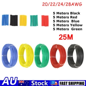 Stranded Wire Kit 5 Colors Flexible Silicone Tinned Copper Cable 20 22 24 28 AWG - Picture 1 of 10