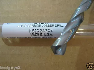 11/32 Zoll (0,3438) JOBBER (STD) HARTMETALL 25 Grad HELIX 118 Grad SPLIT PT BOHRER "NEU" - Bild 1 von 2
