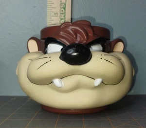 Vintage Tazmanian Devil 1993 Taz Hard Plastic 3D Coffee Mug Looney Tunes Cup 90s - Picture 1 of 9