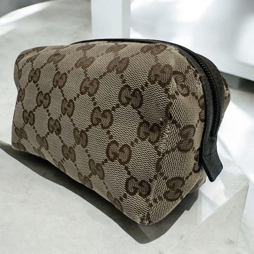 Gucci Accessorio Pouch Cosmetic Pouch GG Logo Tela 29595 Beige Zip