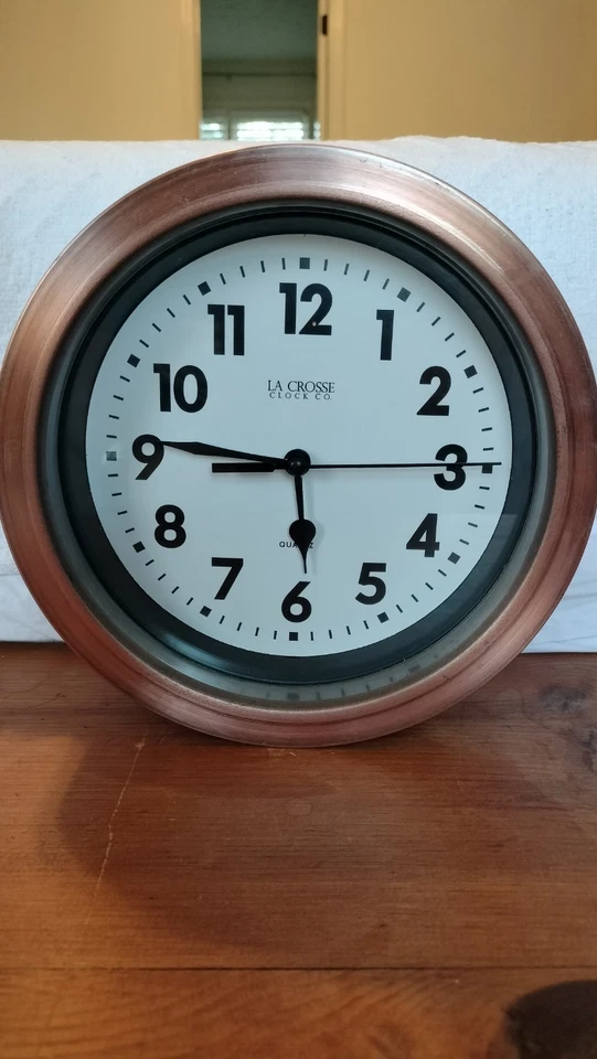 Reloj de pared de cuarzo LaCrosse BBB85296 7 pulgadas acabado metal cobre Foto 1 de 4