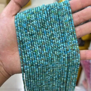 Cuentas espaciadoras de rondelle micro facetadas turquesa magnesita natural Hubei China de 2x3 mm - Imagen 1 de 5