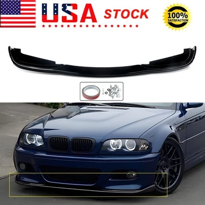 Gloss Black Front Bumper Splitter Lip H Style MP For BMW E46 M3 Only 2001-2006 Foto 1 de 4