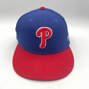 Philadelphia Phillies 59Fifty Fitted Hat Red/Navy MLB Cap Size 7 1/8 New Era Cap - Picture 1 of 9