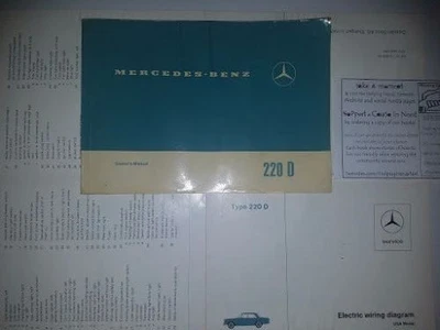 RARE ORIGINAL Mercedes Benz 220 D 1970 OWNERS MANUAL + Electric Wiring Diagram - Image 1 of 2
