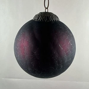 Vintage Kugel Stil Crackled Glaskugel Ornament lila 4" Durchmesser - Bild 1 von 5