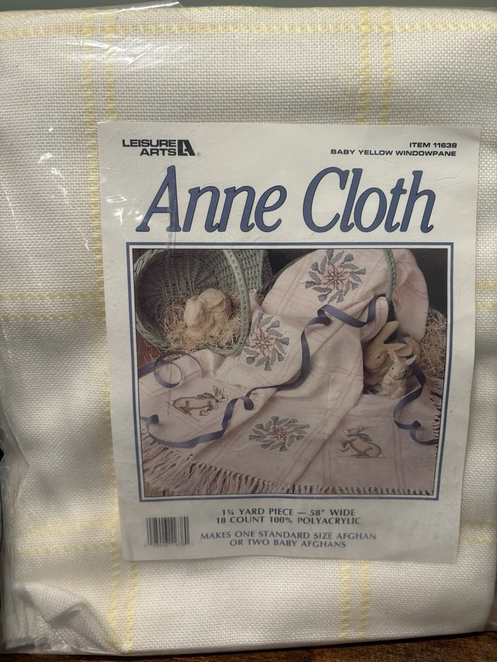 Tela Anne Punto de Cruz Blanco Y Amarillo Afgano 18 Ct Foto 1 de 1