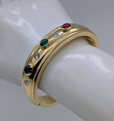 750/18K Gelbgold Damen -Armreifen 1,00ct Brillanten – 76,30 g – bis 16cm N1683 - Bild 1 von 4