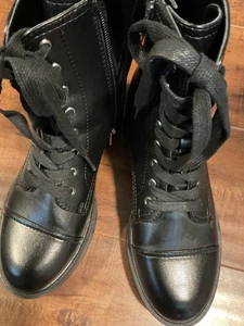 Calvin Klien Carson 2-M Lace/Zip Up Round Toe Black Boots Pre-Owned - Bild 1 von 6