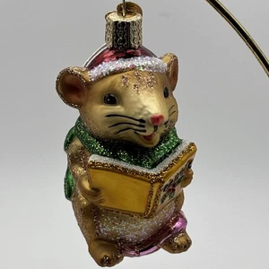 Vecchio Mondo Natale Canto Mouse Ornamento Vetro �� - Foto 1 di 7