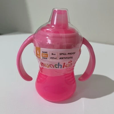 Taza para sorber Munchkin Kids a prueba de derrames 8 oz rosa femenino asas de viaje NUEVO Foto 1 de 4