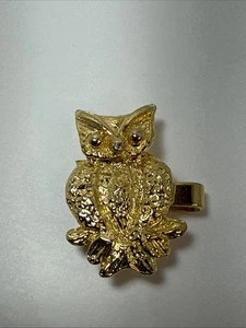 VINTAGE ESTATE BELT BUCKLE GOLD TONE SIGNED MIMI D N OWL BIRD - Picture 1 of 8