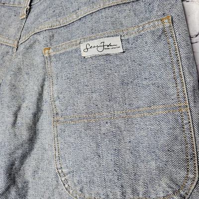Sean John Baggy Shorts Mens 36 Blue Jean Acid Wash Y2K  Street Vintage Cargo - Image 1 of 4