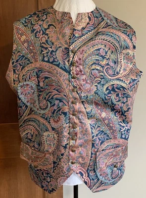 XL Outlander/Colonial, Rev War, Pirate, Gilt Paisley 12 Button Vest. (48R) NWOT - Image 1 of 4
