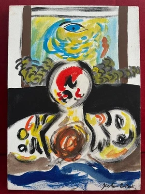 JACKSON POLLOCK pintura al óleo sobre lienzo, de colección estampada firmada Foto 1 de 4