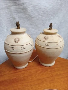 A Pair Of Large Ceramic Roman Style Lamps * - Picture 1 of 6