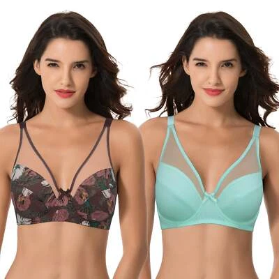 Sujetador minimizador de aros talla grande con estampado floral y leopardo-pack de 2 Foto 1 de 4