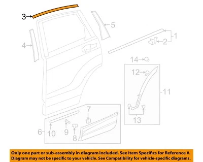 Moldura exterior puerta trasera HONDA OEM 17-22 CR-V 72965TLAA01 Foto 1 de 2