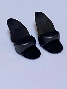 1983 Barbie Black Open Toe Heels Shoes Mules Superstar Philippines - Picture 1 of 2
