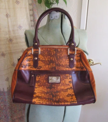 Cartera Original Por Shariff 1827 Naranja Granate Asa Superior Imitación Piel de Serpiente Alta Costura Foto 1 de 4