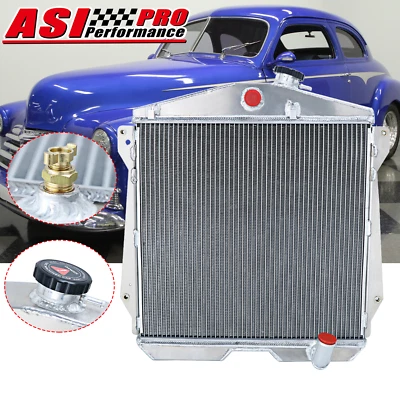 4 ROW RADIATOR FITS 1943-1948 CHEVY FLEETLINE FLEETMASTER STYLEMASTER 3.5L L6 MT Foto 1 de 4