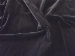 Luxury 100% Cotton Velvet Velour Fabric Material - BLACK - Picture 1 of 1