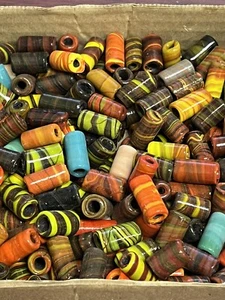 120 PIECES MULTI COLOR TUBE GLASS BEADS JEWELRY CRAFT MAKING LOOSE BEADS - Picture 1 of 5