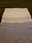 Vintage White Tray Dressing Table Hemstitch Embroidered Cloth And Smaller Blue 