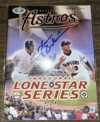 Lance Berkman Auto 2001 Texas Rangers Houston Astros Inaugural Lone Star Program - Image 1 of 3