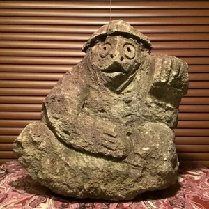 Japanische Stein Kappa Statue aus der Edo-Zeit - Flussgottheit Mizugami, 34 cm 17 kg - Bild 1 von 17