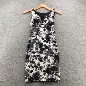Adrianna Papell Sheath Dress Womens 4 Purple Gray Floral Sleeveless Back Zip NEW - Picture 1 of 20