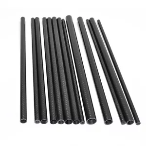 3K Carbon Fiber Tube OD 5mm 6mm 7mm 8mm 9mm 10mm  x L500MM Roll Wrapped Pipe - Picture 1 of 5