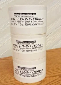 Etiquetas de código de barras de papel térmico, 2" x 1" con perfs para impresoras de escritorio - 3 rollos - Imagen 1 de 2