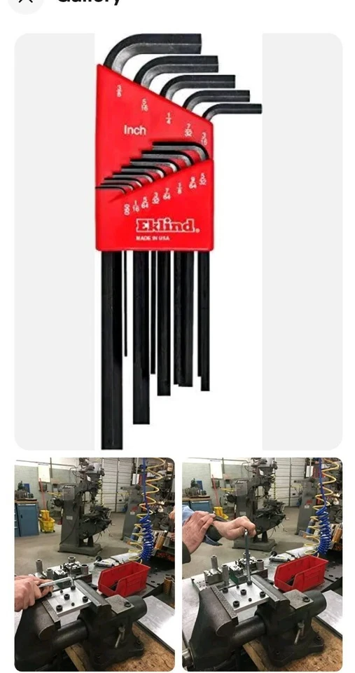Eklind 10213 Hex-L Key Allen Wrench 13pc set SAE Inch Sizes .050-3/8 Long series - Image 1 of 1