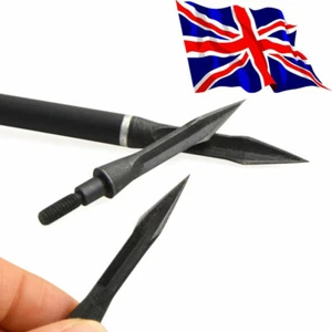 12X 3 Blade Broadheads Hunting Screw In Arrowheads Archery Shooting 112 Grain UK - Picture 1 of 12