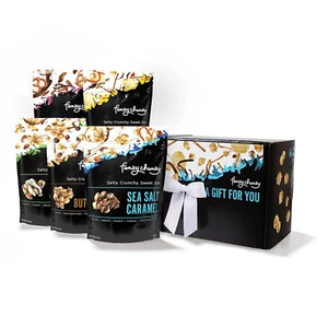 Gourmet Popcorn Sampler Variety Pack with All 5 Flavors: Sea Salt Caramel, Nutty - Picture 1 of 5
