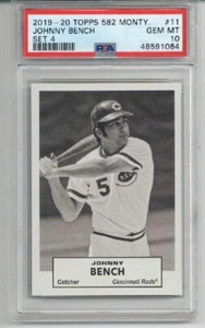 2019-20 TOPPS 582 MONTGOMERY SET 4 #11 JOHNNY BENCH REDS PSA 10 LOW POP 3 RARE - Picture 1 of 2