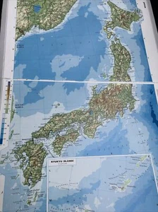 1996: Map 0f Japan Physical & Asia Political Original Print 30 31 B - Picture 1 of 4