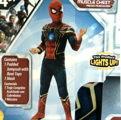 Vengadores Spiderman Disfraz Muscular Electrónico Iluminado Niño 4-6 Pequeño Nueva Máscara Foto 1 de 3