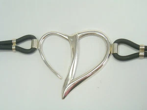 Braccialetto con CUORE e INIZIALE " D " in Argento 925 e caucciù - bracciale - - Picture 1 of 4