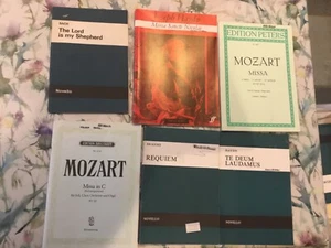 JOBLOT - 6 Used Choral Vocal Scores - Mozart x2, Haydn x2, Brahms, Bach - Picture 1 of 7