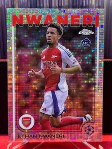 2024-25 Topps Chrome UEFA Ethan Nwaneri RC Rookie Pulsar Refractor Arsenal - Picture 1 of 2