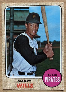 1968 Topps Maury Wills Baseball Card #175 Pirates 3B Low-Grade?