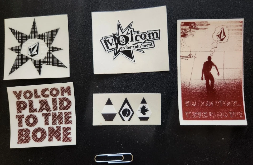 VOLCOM surf snowboard BMX skateboard Vintage sticker set Flawless New Old Stock - Image 1 of 1