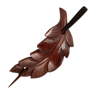 Exclusive Haarspange Klammer Holz klassisch Blatt Design HS54 - Bild 1 von 1