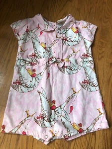 SweetHoney Sweet Honey Romper Girls Stork Goose Size 5 Pink Short All - Picture 1 of 6