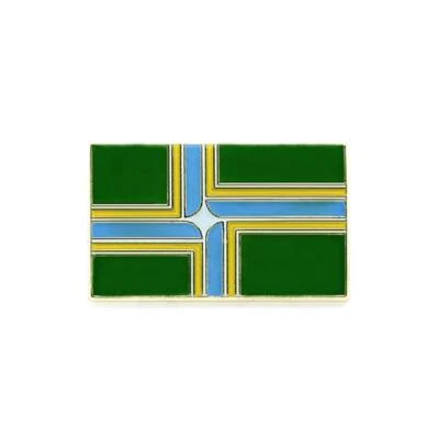 PORTLAND OREGON CITY FLAG PIN 1" Pacific Northwest PDX Enamel Lapel Jacket Badge - Image 1 of 4